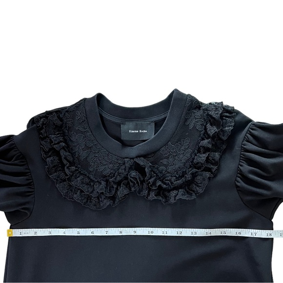 SIMONE ROCHA Black Crew Neck Viscose Dress Size Small - Picture 9 of 11